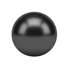 A smooth, reflective black sphere with a glossy finish and subtle light reflections on its surface.