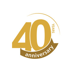 40 Years Anniversary Celebration Label Design