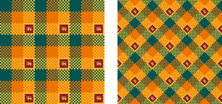 sri lanka pattern set. plaid background for decoration and etc. vector illustration