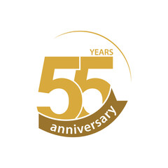 55 Years Anniversary Celebration Label Design