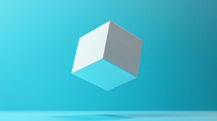Floating Cube: Minimalist 3D Render