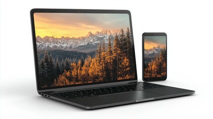 Laptop and Smartphone Display