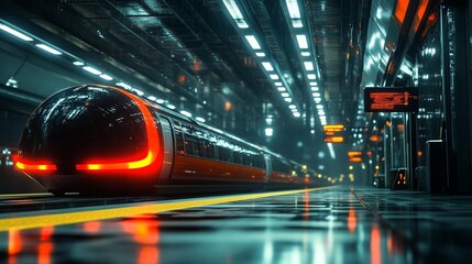 Futuristic Train Station Platform