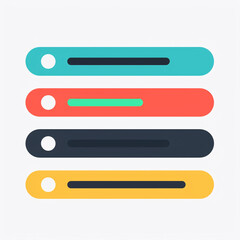 Obraz premium Colorful progress bars set in flat design style, vector illustration with four rounded horizontal loading indicators 