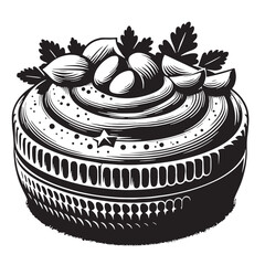 Black Hummus Silhouette Vector, High Quality Illustration on White Background