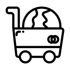 icon shopping cart with style outline