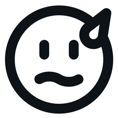 Clean and Minimalist Outline Icon of emoji 