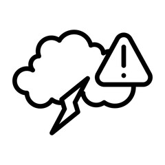 Thunderstorm Warning Vector Filled Icon Design