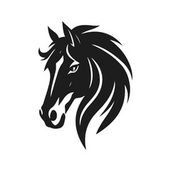 Horse head silhouette, horse head logo, animal emblem, horse symbol, vector illustration	