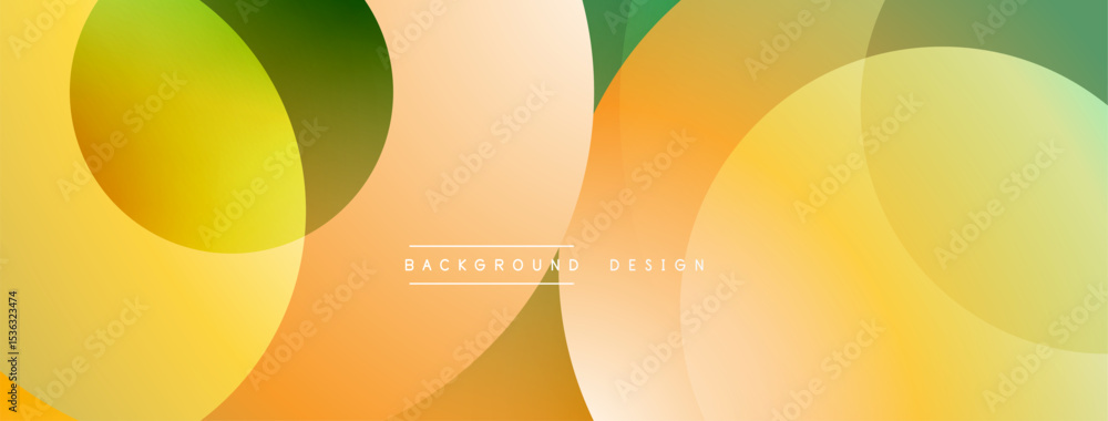Aufkleber Abstract colorful background. Overlapping circles create dynamic visual effect. Gradient shades offer smooth transitions, modern design.