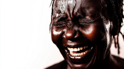 cry elder isolated white background , professional studio shot