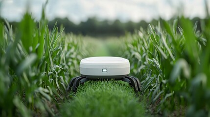 robot scout scanning crop health, AI visual analysis system, precision field tech tool