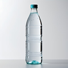 Fototapeta premium only a bottle of water standing vertically at an angle