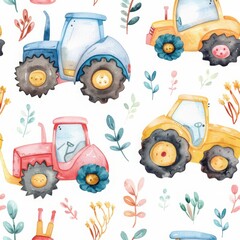 Seamless watercolor pattern for baby and kids, for textiles, paper