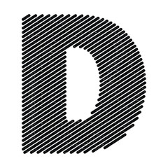 Stripped Letter D Typography Design