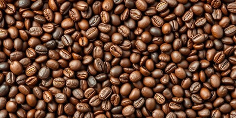 Intricate design of coffee beans, whole and roasted, in various shades of brown,  artwork,  vintage