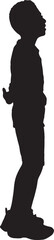 vector  silhouette of a standing boy © Curto
