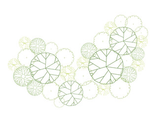 architecture drawing plant tree top view plan greenery vegetation vector. design nature architectural landscape set element illustration bush garden flora sapling minimal. architect isolated.