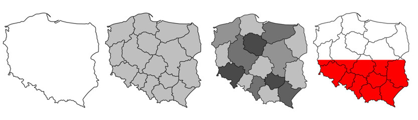 Poland map – vector illustration of political and geographical borders
