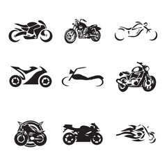 vector set of motorcycle