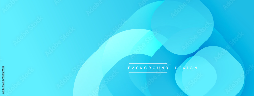 Poster Abstract blue background. Overlapping shapes create dynamic visual effect. Modern design elements present clean aesthetic.