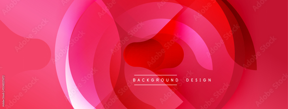 Aufkleber Abstract red layers create dynamic background. Smooth shapes overlap, forming modern design element. Minimalist aesthetic, vibrant color scheme.