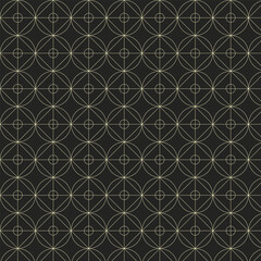 golden geometric pattern on a black background
