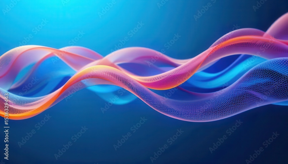 Poster exploring vibrant digital wave patterns suitable for computer monitor backgrounds