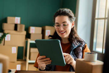 Woman working in a warehouse