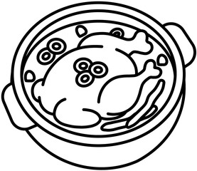 여름보양식 삼계탕 일러스트