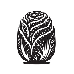 Black Kimchi Silhouette Vector, High Quality Illustration on White Background