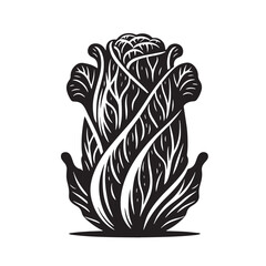 Black Kimchi Silhouette Vector, High Quality Illustration on White Background