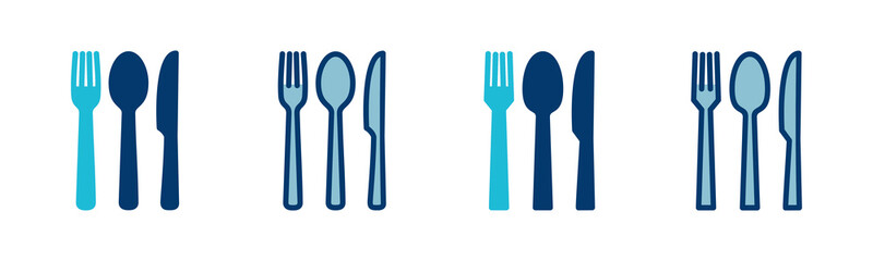 Fork, Spoon, and Knife isolated on white background. Restaurant icon. food icon. Eat. Cutlery icon.