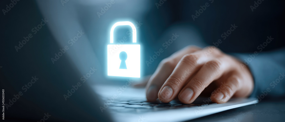 Poster securing digital information cybersecurity practices for businesses online environment instructional