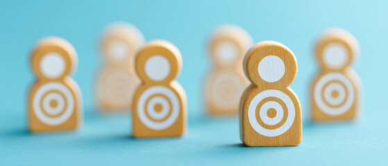 Target audience engagement strategies marketing campaign digital media bright blue background close-up view innovative concepts for effective outreach