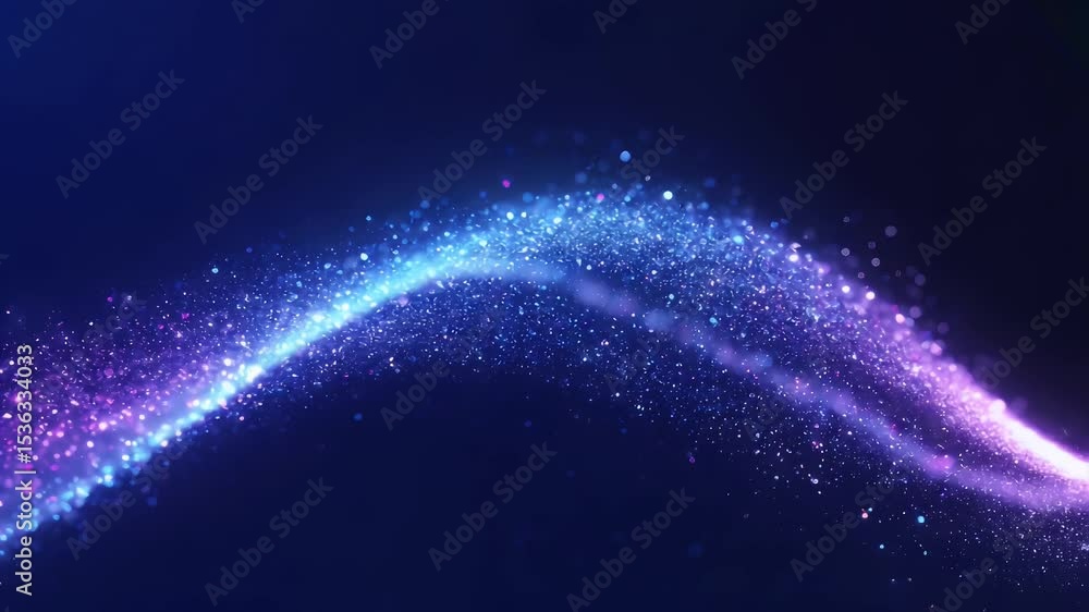 Aufkleber glittering stream of particles flows through a dark, abstract void