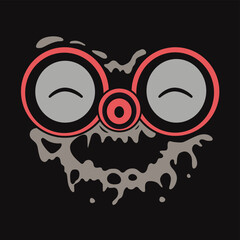 Funny Cartoon Emotion. Positive Graphic Design.
