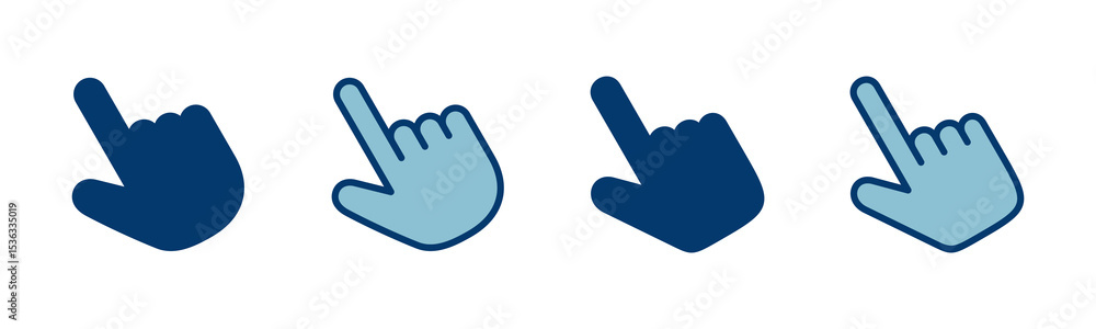 Poster hand cursor icon vector isolated on white background. hand click icon. finger pointer vector