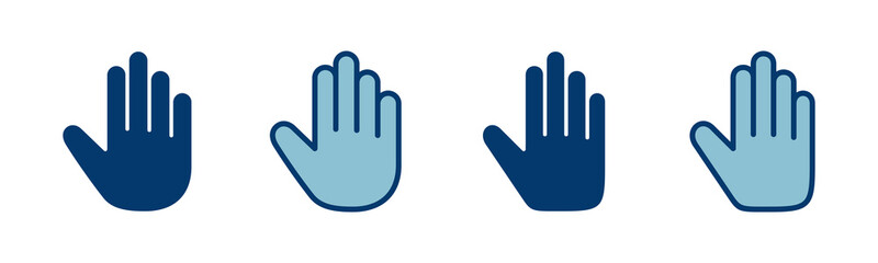 Hand icon vector isolated on white background. Hand gesture. hand stop