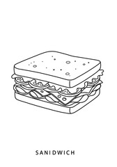 線描のサンドイッチ