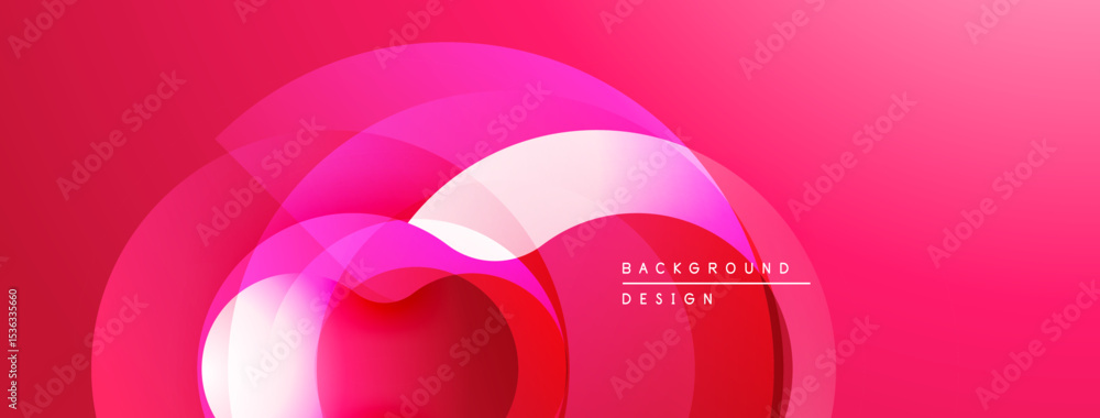 Poster Abstract pink design. Overlapping circles create dynamic visual effect. Gradient background adds depth, modern aesthetic.
