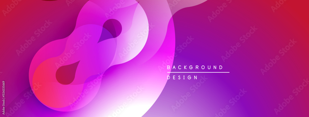 Poster abstract fluid shapes, vibrant magenta, purple gradients. modern design element, smooth curves, dyna