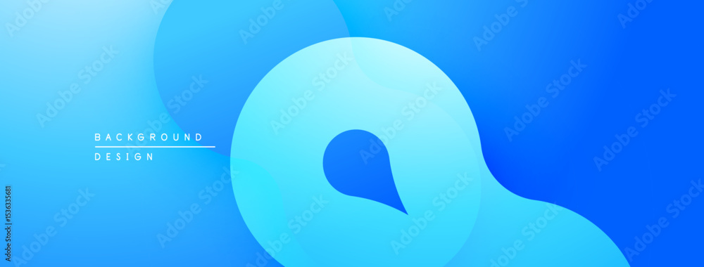 Aufkleber Abstract blue background. Smooth shapes overlap creating dynamic visual effect. Modern design suitable for digital projects.