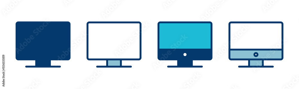 Poster computer icon vector isolated on white background. pc icon vector. computer monitor icon. flat pc sy