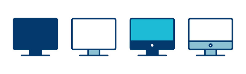 Computer icon vector isolated on white background. PC Icon vector. Computer monitor icon. Flat PC symbol