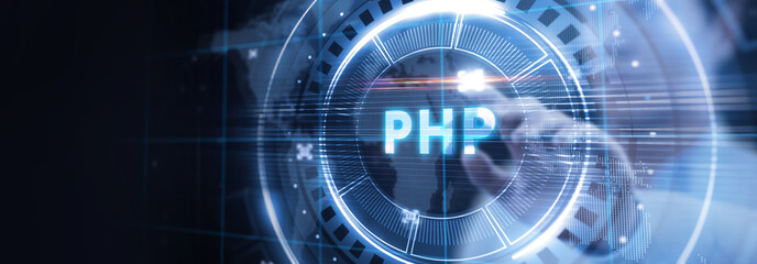 Business, Technology, Internet and network concept. PHP abbreviation. Modern technology concept.