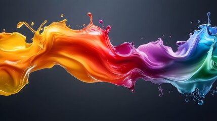 Abstract Colorful Paint Splash Explosion on Dark Background