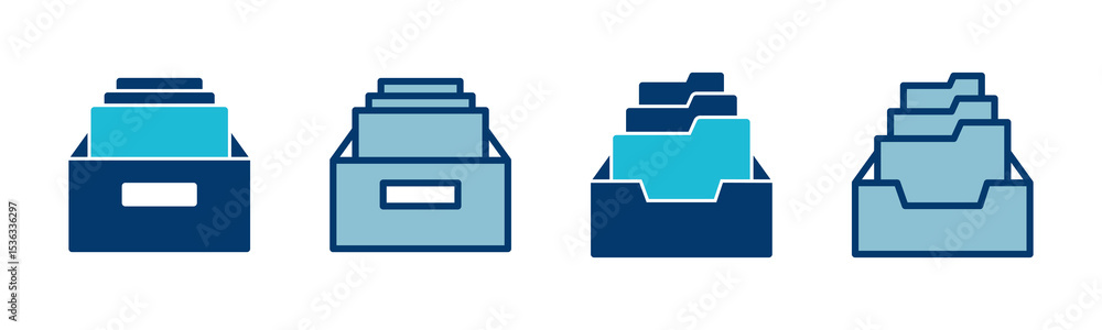Poster archive folders icon vector isolated on white background. binders vector icon. archive storage icon.