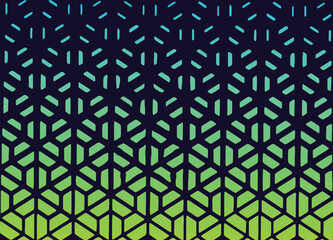 Geometric Abstract Pattern with Gradient Shades of Blue and Green