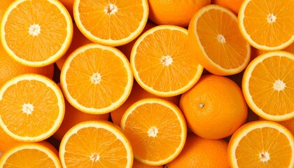 Bright and Juicy Orange Slices Background Texture